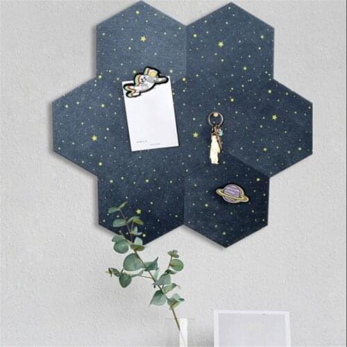 Fashion Felt Hexagon Starry Sky Background Board DIY Puzzle Photo Wall Household Message Board Home Decoration board