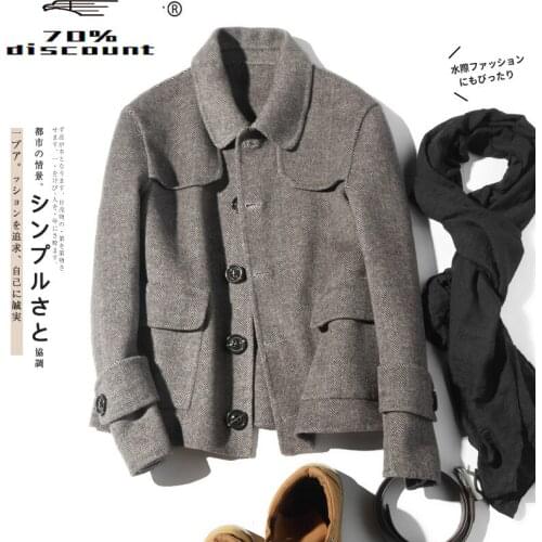 Double-sided Wool Coat Men British Casual Woolen Jacket Spring Short Mens Coats Overcoat Abrigo Hombre LM28-2025 KJ2466