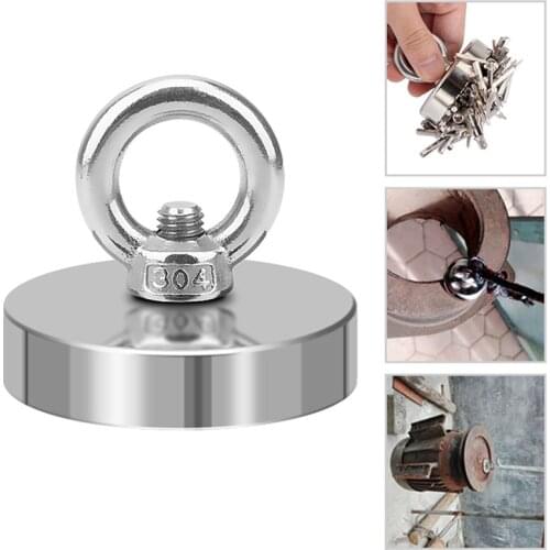 Neodymium magnetic hook, life-saving pot, fishing hook, permanent rope, nickel plated plate