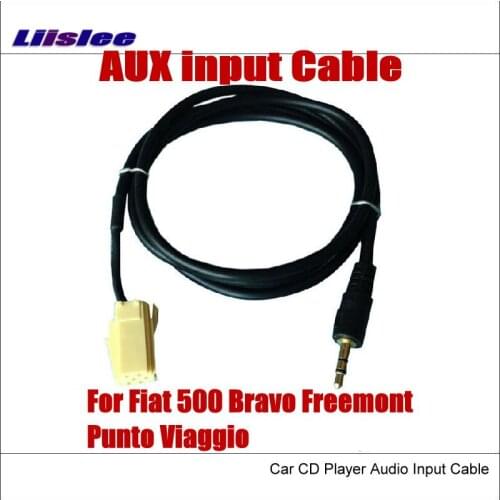 Liislee Original Plug To AUX Adapter Connector For Fiat 500 Bravo Freemont Punto Viaggio Car Audio Media Cable Data Music Wire