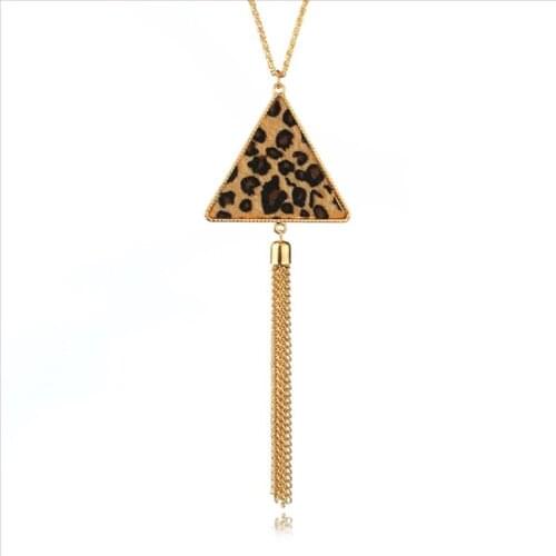Simple Style Light Yellow Gold Color Alloy Multi Style Geometric Shape Pendant Link Chain Necklace with Tassels Jewelry