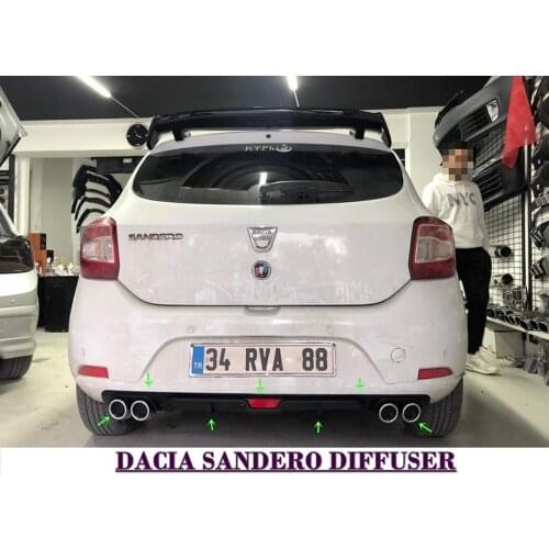 For Dacia Sandero Diffuser Extension Rear Bumper Attachment Car Styling Auto Accessory Exhaust Universal Spoiler Sill Spilitter