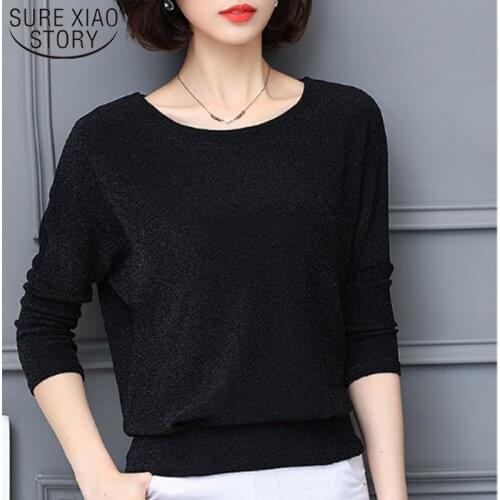 Plus Size Women Solid O-Neck Full Women Long Sleeve Shirts Womens Tops and Blouses Blusas Mujer De Moda 2021 shirt 2015 50