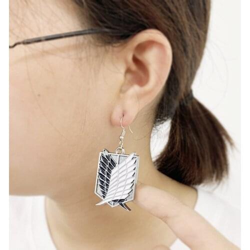 Attack on Titan Earring Fashion Anime Drop Earrings for Women Man Wings of Freedom Jewelry Bijoux Dangle Earrings Accessories
