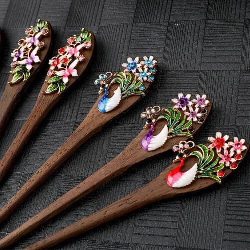 Ancient style hairpin hairstick simple modern daily Chinese style tassel Hanfu hairpin all-match wooden hairpin women