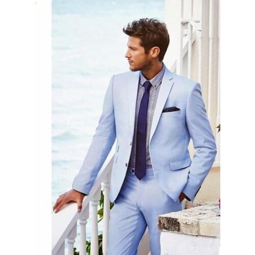 Two Buttons Groomsmen Notch Lapel Groom Tuxedos Groomsmen Best Man Suit Mens Wedding Suits Bridegroom Two Pieces(Jacket+Pants)