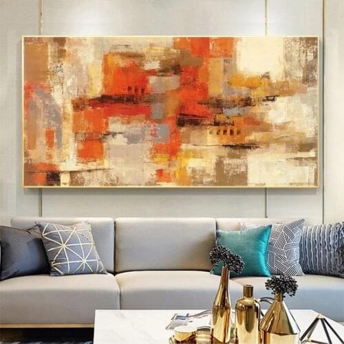 Modern Abstract Original oil painting of white background Canvas Posters and Print Wall Art Painting for Living Room Home Decor