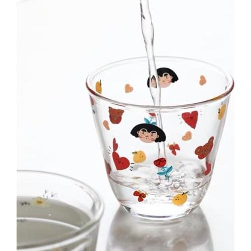 Glass Cup шнурок для очков Heat-Resistant High Borosilicate Household Water Small Tea Cute Drinking Water Thickened Transparent