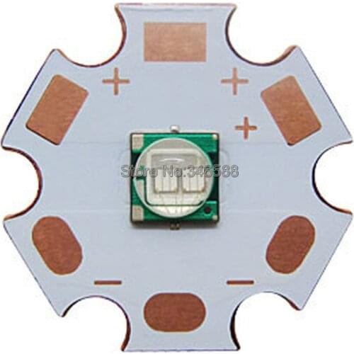 2pcs 5W 5050 Ultra Violet UV Purple XML 365nm 380nm 390nm 420nm High Power LED Emitter 2-Chip on 16mm 20mm Copper PCB
