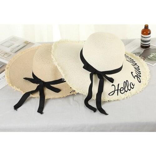 2019 Hot Sale Sun Hats for Women With Leisure Big Wide Brim Straw Hat Beach Hats Summer Hats For Women Gorras