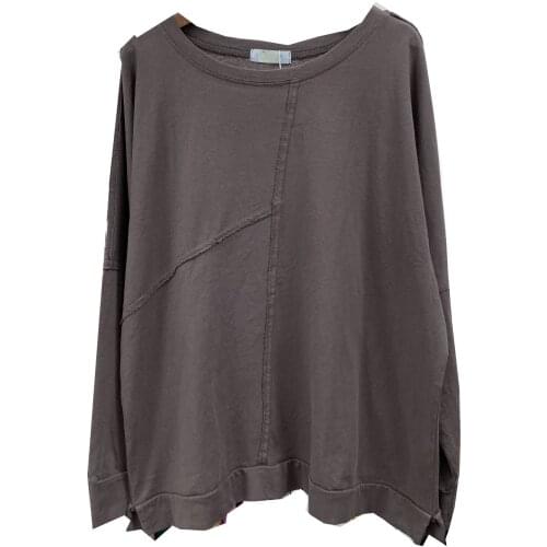 Cotton Linen Women T-Shirts 2021 Summer New O-Neck Long-Sleeved Loose Lady Elegant Pulls Tops Tees Top Qualtiy