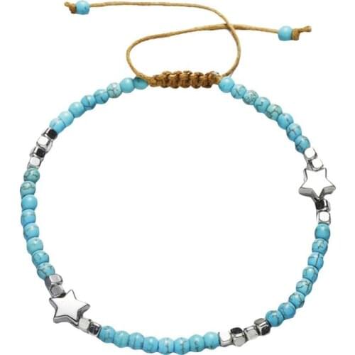 80% Hot Sale Vintage Women Star Charm Anklet Foot Beaded Bracelet Summer Beach Jewelry Gift Unisex Stylish Anklet Chain