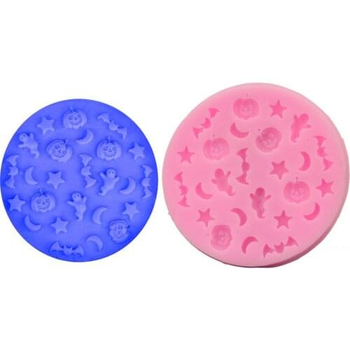 1Pcs Halloween Moon Pumpkin Silicone Fondant 3D Cake Mold Cupcake Candy Chocolate Decoration Baking