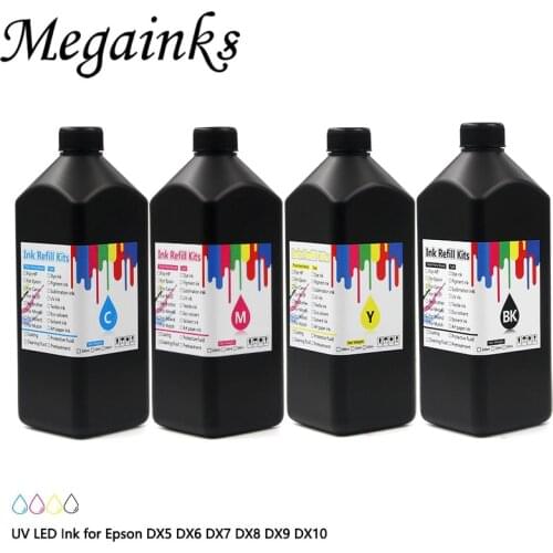 1000ML/bottle Led UV ink For Epson DX5 DX6 DX7 DX9 DX10 XP300 XP600 TX800 WF5110 WF7610 L800 L805 1390 R280 R290 R1800 printer
