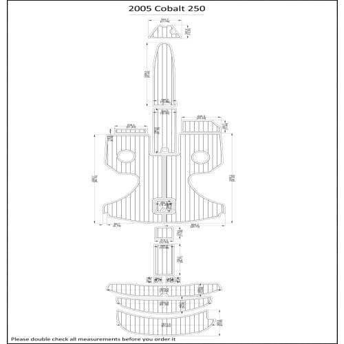 2005 Cobalt 250 Swim Step & Cockpit Pad Boat EVA Teak Decking 1/4" 6mm