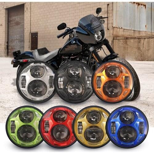 2020 Special design Multicolor motorcycle Projector Headlight 75W 5 3/4 Round LED Driving light for Harley Davidson