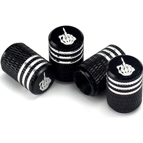 Car Tire Air Valve-Caps Auto Wheel Tyre Dust Stems Cover Middle Finger Logo Emblem Waterproof Dust-Proof Universal 4pcs