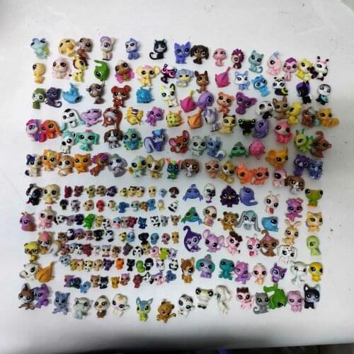 Lot of 40pcs Random Pets shop Toys Cat Kitten Dog Aminals Mini Figures Little Pet Kids Toy ( 20x Mid+20xTiny) -No Repeat