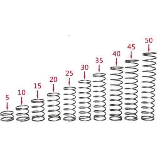 5Pcs 2.0mm wire diameter Stainless steel compression spring return Y-type small Pressure springs 30mm/35mm OD 15-50mm Length