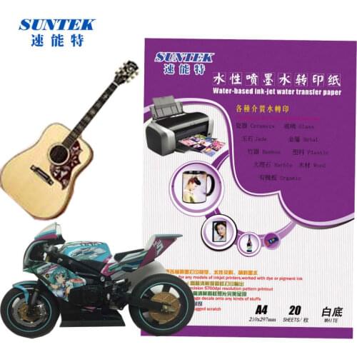 A4 Inkjet Waterslide decal paper white color papel decalque water slide nail sticker CE. Rosh certificated water transfer paper