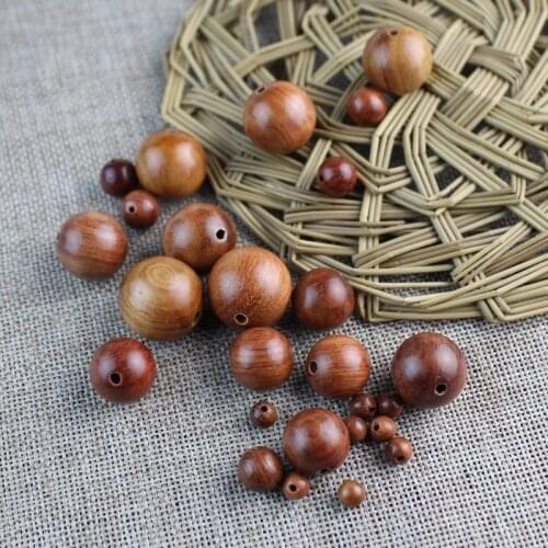 50pcs/lot Burma Rosewood Charm Beads 6 8 10 12 15 18 20mm Buddhism Findings Wood Beads For DIY Jewelry Making Spacer Accessory