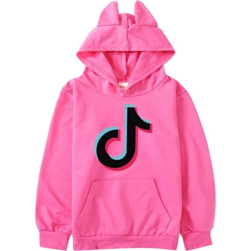 TIK TOK childrens clothing spring and autumn long-sleeved cartoon casual boys and girls good-looking hoodies birthday gift