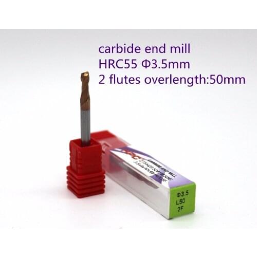 Router bit 3.5*4*50 of 2 flutes flat end mills HRC55 carbide end milling tungsten mill cutter CNC machine tool