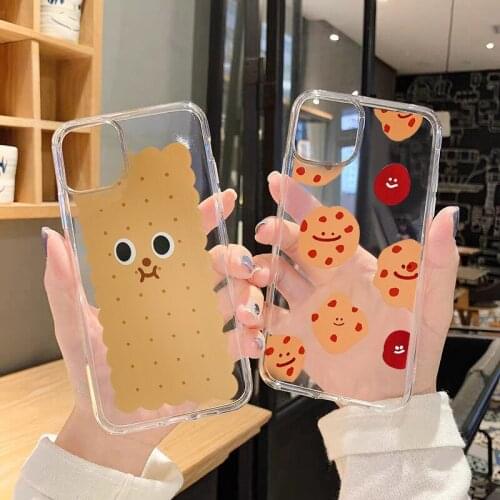 JAMULAR Cookie Bread Potatoes Cute Clear Phone Case For iPhone 7 XS MAX 11 Pro X XR SE 2020 8 6 Plus Soft Silicone Cover Fundas