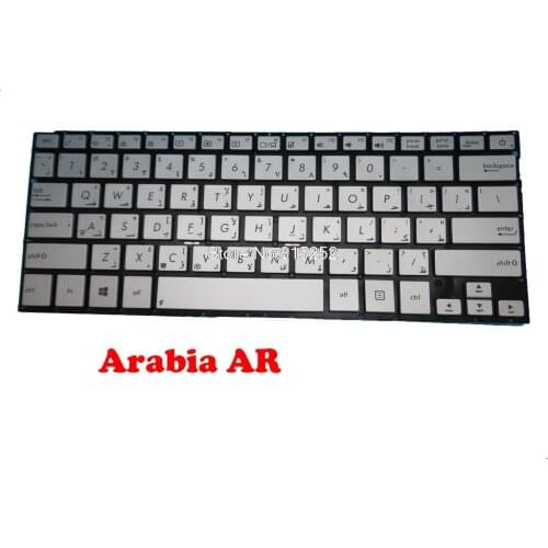 Laptop Keyboard For ASUS UX301 UX301L UX301LA Silver No backlight film Saudi Arabia AR 9Z.N8JBU.B0A 0KNB0-362BAR00 0KN0-QD2AR13