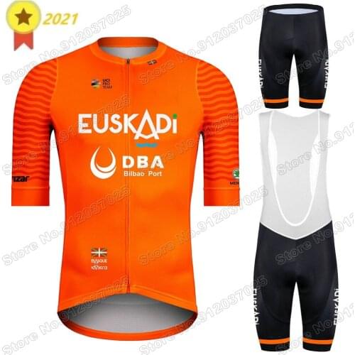 Euskadi Team 2021 Men Cycling Jersey Set Summer Bicycle Clothing Road Bike Shirts Suit Bicycle Bib Shorts MTB Wear Maillot