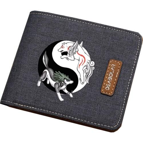 Japan anime Natsume Yuujinchou cute coat wallet Men women short printing Bifold wallet teenagers canvas wallet coin Card purse