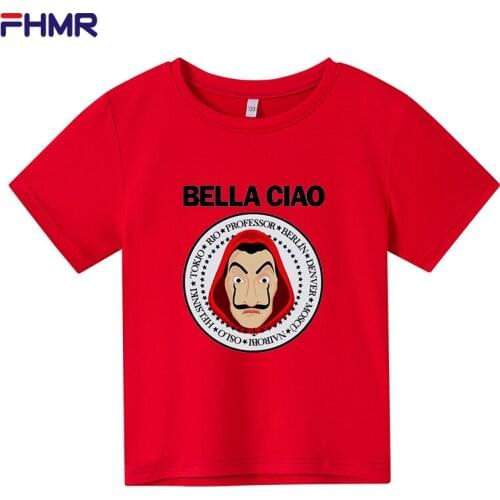 La Casa De Papel T Shirt kids Funny Cartoon Money Heist Tshirt House of Paper girl Kawaii Anime Unisex Graphic Clothes boy