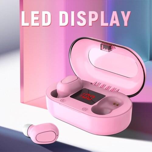 LUSHUO Bluetooth Earphone With Microphone LED Display Wireless Bluetooth Earbuds Earphones IPX5 Waterproof Headsets