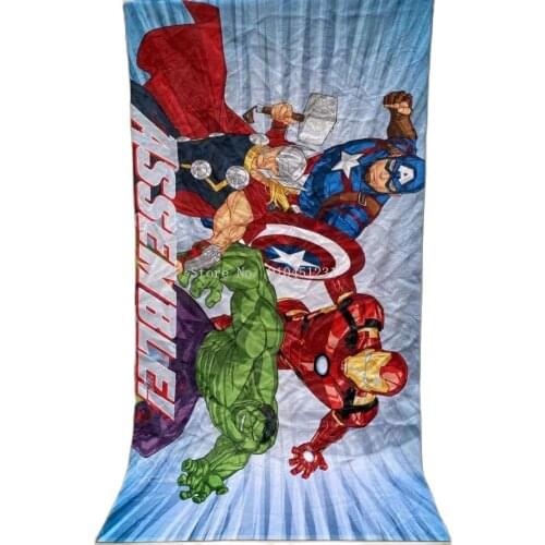The Avengers Captain America Iron Man Hulk Cartoon Bath Swimming Beach Towel Soft Thor Marvel Washcloth 75x150cm Boy Kid Blanket