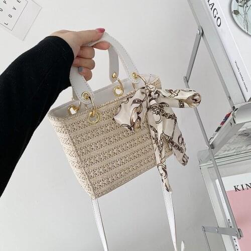 Fashion Casual Knitting Straw Tote Bag Womens Handbags 2021 Ladies Hand Bag Beach Bag for Summer Seaside Holiday Shoulderbags