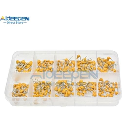 300Pcs/lot Monolithic Capacitor Multilayer 50V 10pF 20pF 30pF 47pF 56pF 68pF 100pF 1nF 10nF 100nF Ceramic Capacitor With Box