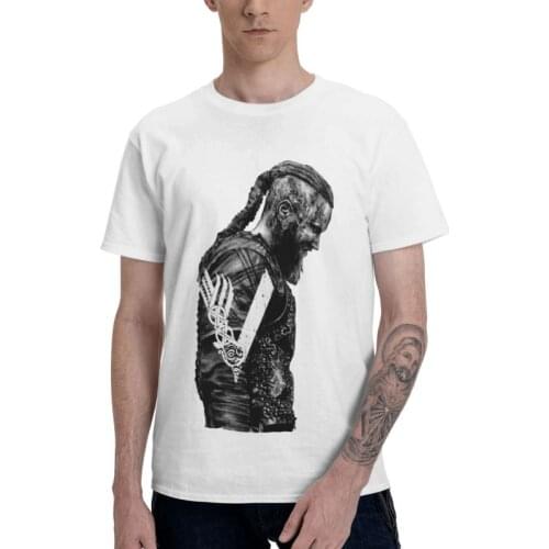 Male Awesome King Ragnar Lothbrok Film Movie T-Shirt Novelty Viking Warrior Tshirt Short Sleeve Cool T Shirt 100% Cotton Tee