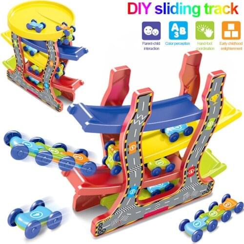 A Set Of Childrens Cartoon Railway Magical Glowing Flexible Track Car Toys Racing Bend Rail Track For Baby Kids Birthday Gift