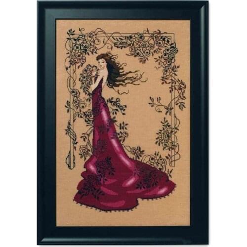 Lady of mystery cross stitch kit design 14ct 11ct 28CT linen flaxen canvas cotton silk embroidery DIY needlework