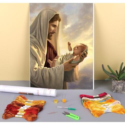 Region Jesus Printed 11CT Cross Stitch Set Embroidery DMC Threads Handicraft Craft Hobby Knitting Different Needle