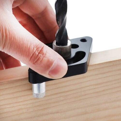 6/8/10mm Alloy Pocket Hole Jig Self-centering Vertical Drilling Positioning Drill Guide Kit Hole Puncher Power Tool Accessories