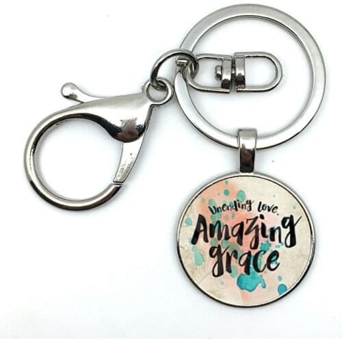 NEW hot sale amazing GRACE charm Keychain, give her a gift, a faithful charm Keychain, the charm of the warrior, the survivor
