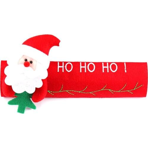 Christmas Santa Claus Christmas Ornament Refrigerator Armband Processing Burlap Cover Refrigerator Microwave Oven Gloves