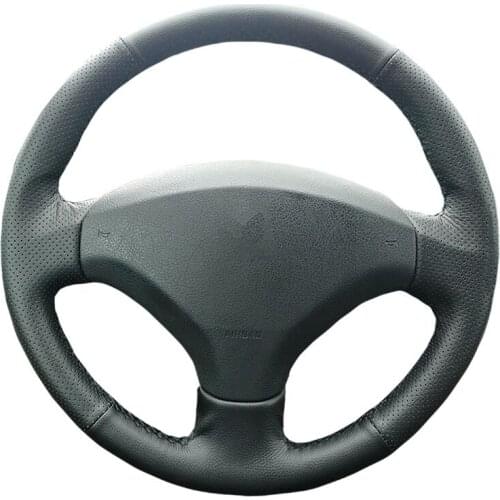 Hand Sewing Car Steering Wheel Cover For Peugeot 308 Old Peugeot 408 Sport Customize DIY Steering Wrap Microfiber Leather