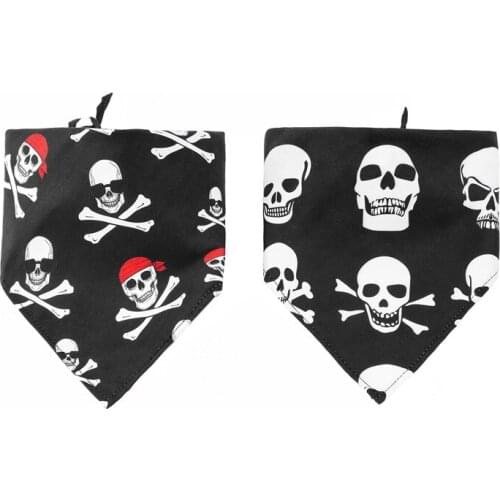 Halloween Dog Triangle Scarf Skull Pattern Pet Saliva Towel Dog Personality Scarf Cat Fashion Neck Circumference Pet Accessories