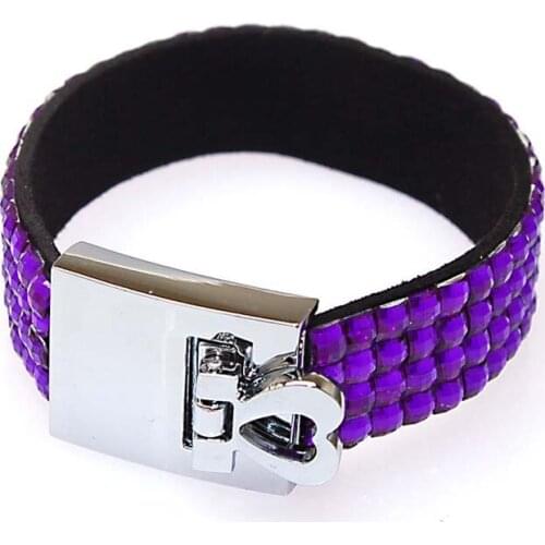 Heart lock clasp with resin crystal charm bracelet