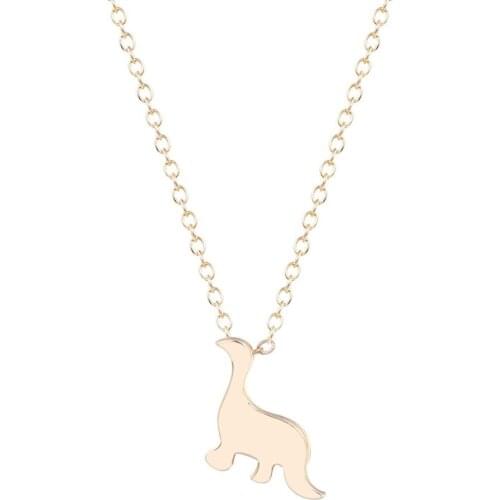 Women Girl Gold Chain Small Dinosaur Necklaces & Pendant Female Clavicle Chain Colier Statement Bijouterie Party Jewelry