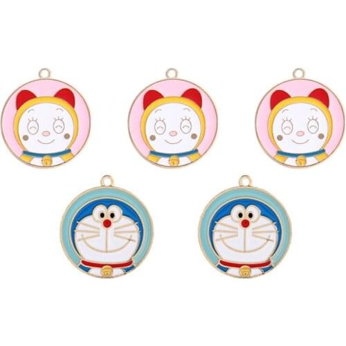 10Pcs Cute Cartoon Enamel Cat Charms Metal Animals Charms Pendants Fit Bracelets Keychain Floating DIY Jewelry Accessories