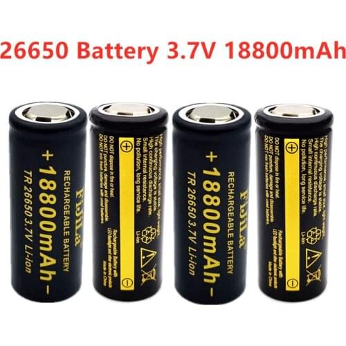 100% New 3.7V 26650 Battery 18800mAh Li-ion Rechargeable Battery For LED Flashlight Torch Li-ion Battery accumulator battery