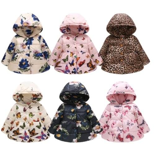 2020 girls' warm outerwear winter cotton jacket beautiful girl printing fashion all-match cotton clothes girl clothes